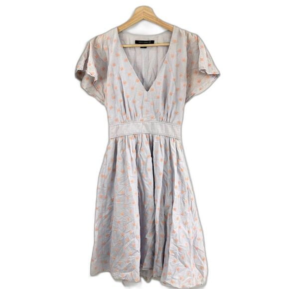 French Connection V-Neck Cotton Floral Dress w/ V-Back Sz 2 EUC  // sundress // - Picture 1 of 10